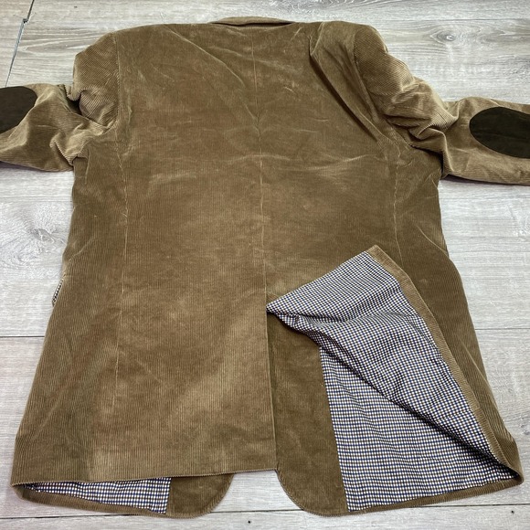 Saddlebred Blazer Mens 44L Brown Corduroy Heritage Sport Coat Elbow Patches - Picture 5 of 12